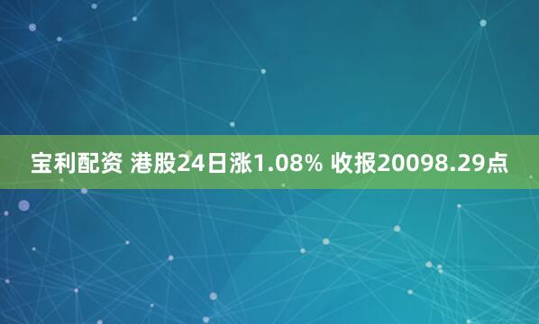 宝利配资 港股24日涨1.08% 收报20098.29点